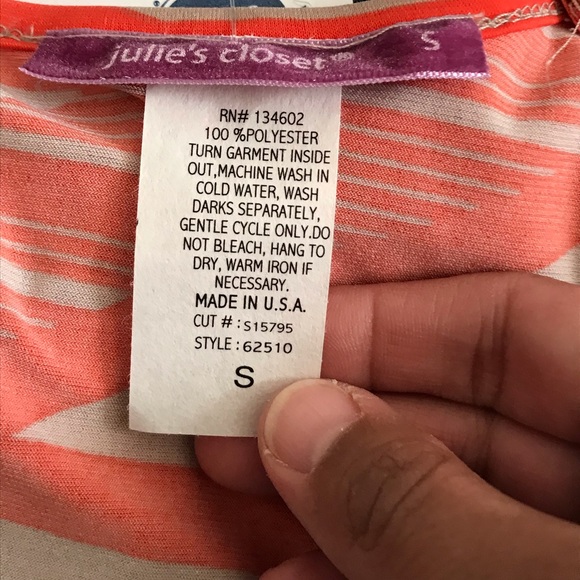 NWT Orange and Beige Peplum Top Size S - Picture 5 of 5